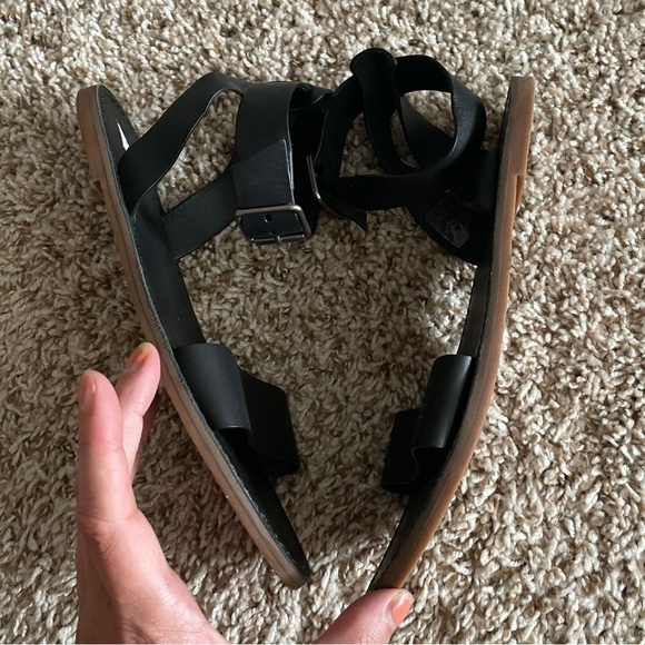 Madewell The Boardwalk Ankle-Strap Sandal Size 7.5 Black Leather - Picture 2 of 9